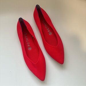 Rothy's The Point Red Pointed-Toe Flat Loafers